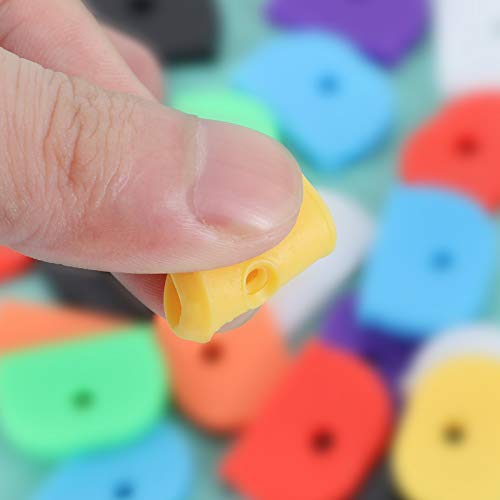 Topker 24pcs Goma Universal Semirredonda Key Caps Cubierta de la Cabeza Solid Key Shell Regalo Unisex Color al Azar