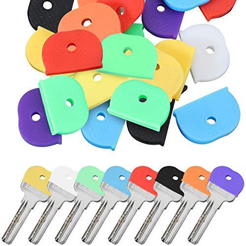 Topker 24pcs Goma Universal Semirredonda Key Caps Cubierta de la Cabeza Solid Key Shell Regalo Unisex Color al Azar