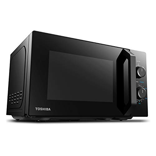 Toshiba MW2-MM20P(BK) - Microondas microondas, 20 l, 800 W, 5 niveles de potencia con práctica función de descongelación, iluminación LED interna/Negro