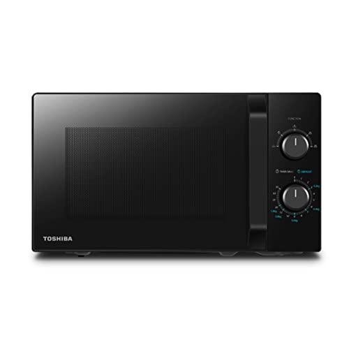 Toshiba MW2-MM20P(BK) - Microondas microondas, 20 l, 800 W, 5 niveles de potencia con práctica función de descongelación, iluminación LED interna/Negro