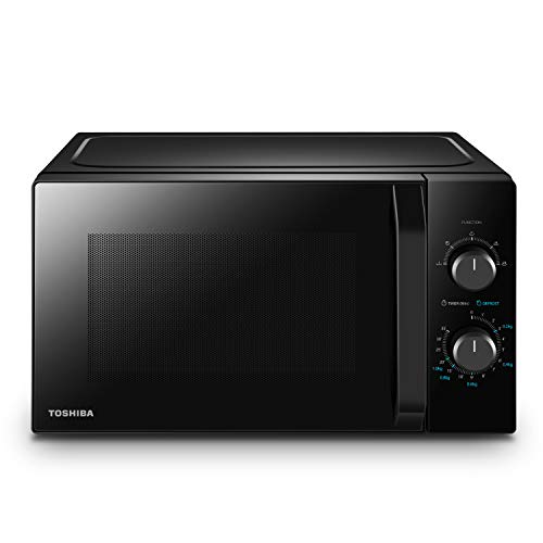 Toshiba MW2-MM20P(BK) - Microondas microondas, 20 l, 800 W, 5 niveles de potencia con práctica función de descongelación, iluminación LED interna/Negro