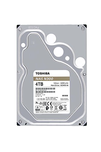 Toshiba N300 4 TB NAS 3.5'' SATA Disco Duro Interno, Funcionamiento 24/7, óptimo para NAS de 1 a 8 Compartimentos, búfer de 256 MB, Carga de Trabajo de 180 TB/año, Plata