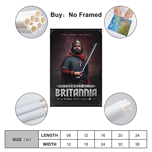 Total War Saga Thrones of Britannia Game Cover Cool Game Poster Canvas Art and Wall Art Picture Print - Póster moderno para dormitorio familiar y sala de estar, 50 x 75 cm