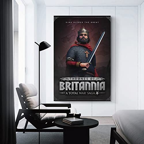 Total War Saga Thrones of Britannia Game Cover Cool Game Poster Canvas Art and Wall Art Picture Print - Póster moderno para dormitorio familiar y sala de estar, 50 x 75 cm