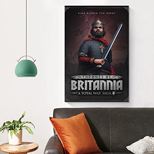 Total War Saga Thrones of Britannia Game Cover Cool Game Poster Canvas Art and Wall Art Picture Print - Póster moderno para dormitorio familiar y sala de estar, 50 x 75 cm