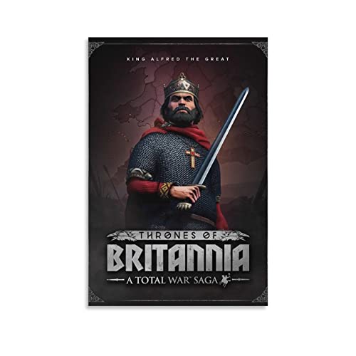 Total War Saga Thrones of Britannia Game Cover Cool Game Poster Canvas Art and Wall Art Picture Print - Póster moderno para dormitorio familiar y sala de estar, 50 x 75 cm