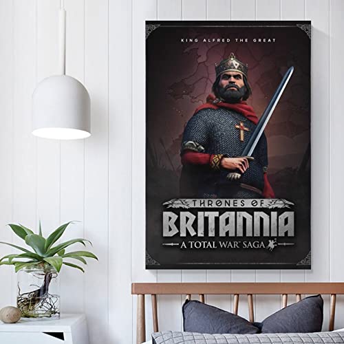 Total War Saga Thrones of Britannia Game Cover Cool Game Poster Canvas Art and Wall Art Picture Print - Póster moderno para dormitorio familiar y sala de estar, 50 x 75 cm
