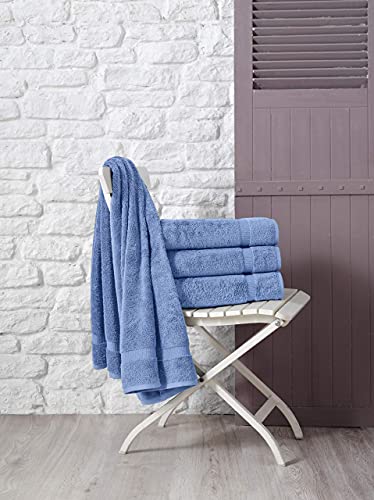 TOWELS BEYOND Juego de 4 toallas de baño Lux, 100 % algodón turco, 70 x 140 cm, para baño y spa, toallas absorbentes y suaves para regalar