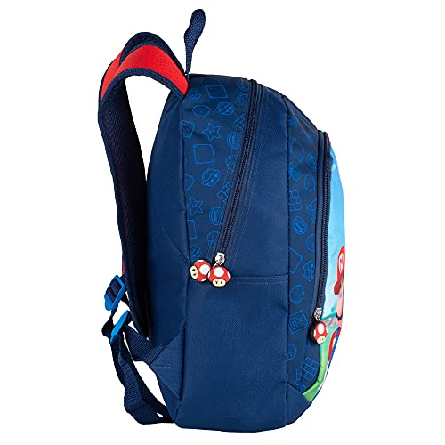 Toy Bags- Super Mario y Luichi Juguetes, Color Azul y Rojo, Grande (T433-830)
