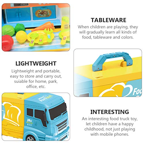 TOYANDONA 1 Juego de Camión de Comida de Juguete Camión de Cocina Realista Juego de Simulación Coche de Cocina Juguete Educativo Juego de Cocina