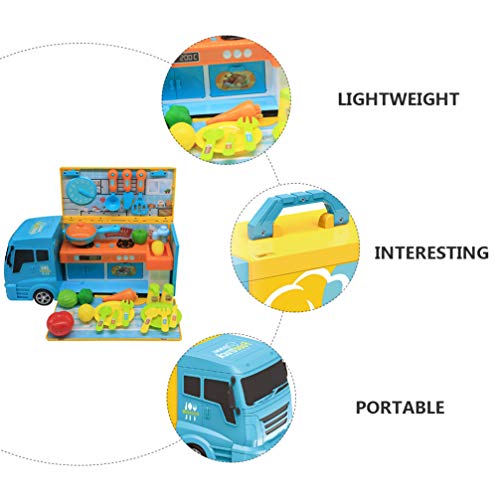 TOYANDONA 1 Juego de Camión de Comida de Juguete Camión de Cocina Realista Juego de Simulación Coche de Cocina Juguete Educativo Juego de Cocina