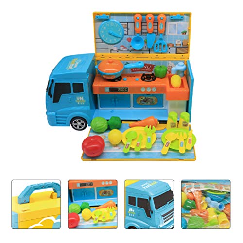 TOYANDONA 1 Juego de Camión de Comida de Juguete Camión de Cocina Realista Juego de Simulación Coche de Cocina Juguete Educativo Juego de Cocina