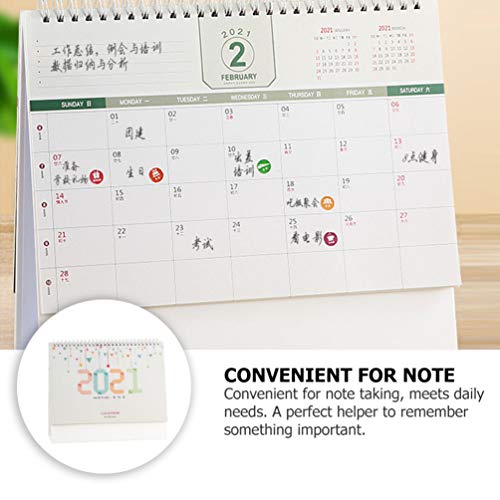 TOYANDONA 1 Pc 2021 Calendario de Papel Agenda Anual Organizador Calendario de Escritorio Calendario de Mesa Calendario de Bloc de Notas para La Oficina en Casa
