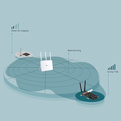 TP-Link Archer T6E - Tarjeta de Red Wi- Fi PCI Express, inalámbrico, de doble banda, AC 1300 (867 Mbps en 5 GHz, 400 Mbps en 2,4 GHz, sistema operativo Windows XP/7/8/8.1)