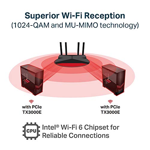 TP-LINK Archer TX3000E AX3000 - Adaptador PCI Express Wi-Fi 6 Bluetooth 5.0 con Dos Antenas, Intel AX200, Tarjeta de Interfaz de Red PCIe para Escritorio, Soporte de Perfil bajo Incluido