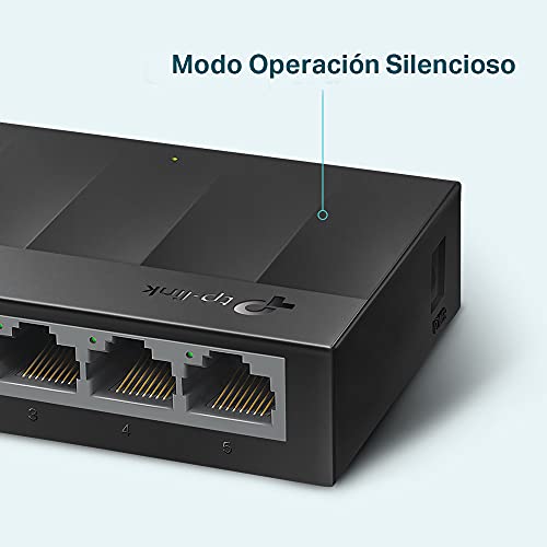 TP-Link LS1005G - Switch Ethernet de 5 Puertos (10/100/1000 Mbps, Velocidad hasta 2000 Mbps ,Plug and Play, sin Ventilador, no gestionado)