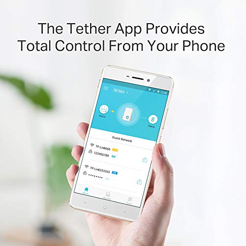 TP-Link RE365 AC1200 - Repetidor Wifi ,Extensor Amplificador WiFi (Puerto rápido,10/100 Mbps, Señal Inteligente, Antena Plegable, Enchufe Incorporado, 300Mbp en 2.4GHz, 867Mbps en 5GHz)