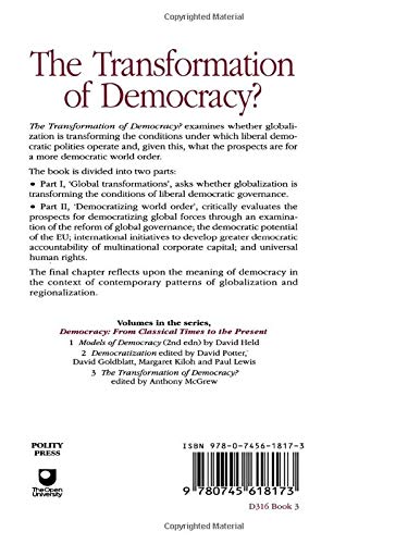 Transformation of Democracy?: Globalization and Territorial Democracy: 3 (Democracy--From Classical Times to the Present, 3)