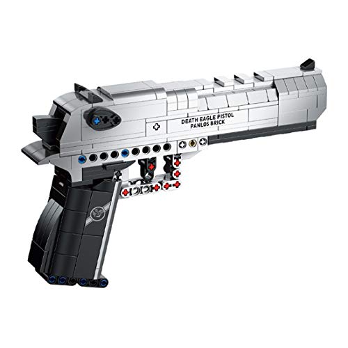 TRCS Juego de 360 piezas de construcción de pistolas Desert Eagle, juguete de simulación militar con función de disparo, bloques de construcción compatibles con Lego