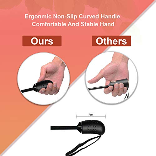 Trencool Paraguas Plegable Hombre Antiviento XXL. Paraguas Hombre Negro Automático 110cm. Paraguas Antiviento Plegables para Caballero. Paraguas de Calidad, Grandes y Resistente. (Negro, 110)