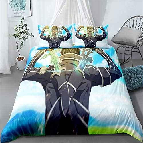 Tres piezas de funda de edredón for Sword Art Online / SAO Kirigaya Kazuto Vista posterior Arma, animado 3D edredón almohada, 100% poliéster, suave y cómodo, ropa de cama de Otaku del animado y aficio