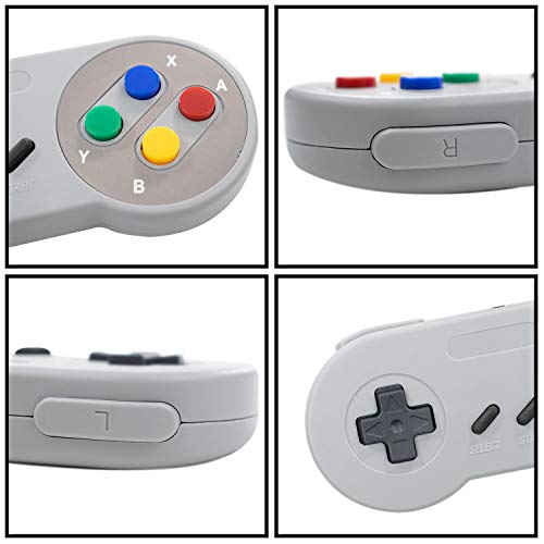 TRIXES 2 x Reguladores Mandos USB Apropiado para Juegos de SNES o NES - Juego de Clásico Retro Joypads Gamepad Compatible con Mac, Computadoras, Ordenador Portátiles o Pi de Frambuesa