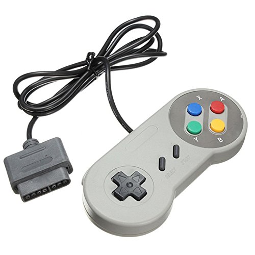 TRIXES Cojín de Juegos Retro Controlador de Reemplazo Compatible con SNES (Sistema de Entretenimiento Súper Nintendo)