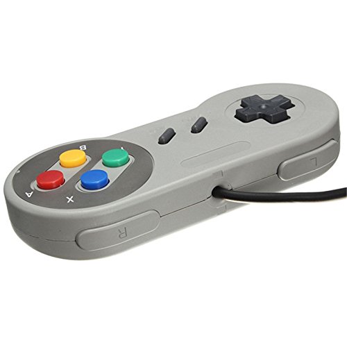 TRIXES Cojín de Juegos Retro Controlador de Reemplazo Compatible con SNES (Sistema de Entretenimiento Súper Nintendo)