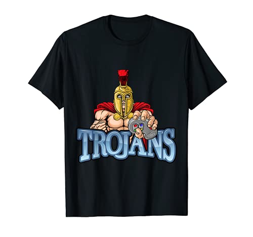 Trojan Spartan Gamer Warrior Controller Mascot Camiseta