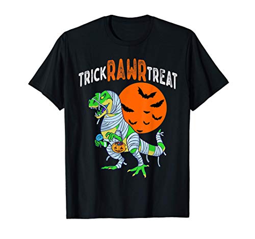 Truco Rawr Tratar Halloween Dinosaurio T Rex Chicos Camiseta