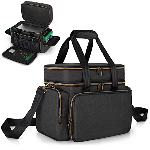 Trunab Bolsa de viaje para consola compatible con Xbox Series X, funda de transporte con múltiples bolsillos de almacenamiento para controladores Xbox, disco duro portátil y más accesorios, negro