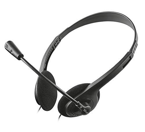 Trust - Auriculares con Micrófono para PC (Ideales para Skype) Color Negro, 21867