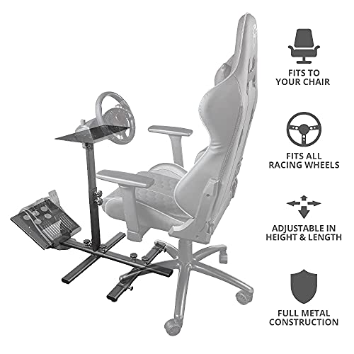 Trust Gaming GXT 1150 Pacer Adaptador Simulador de Carreras, Incluye Base de Pedales y Base de Volante, Totalmente Ajustable - Negro
