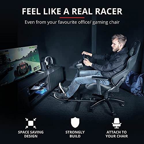 Trust Gaming GXT 1150 Pacer Adaptador Simulador de Carreras, Incluye Base de Pedales y Base de Volante, Totalmente Ajustable - Negro