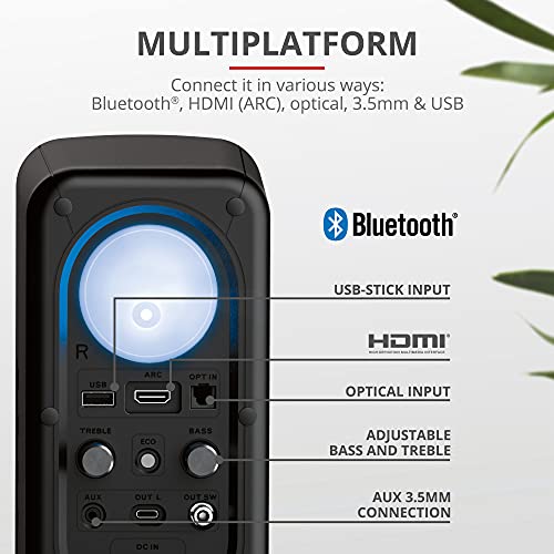 Trust Gaming Juego de Altavoces PC 2.1 con Subwoofer GXT 635 Rumax - Altavoz RGB Bluetooth Potente, Mando a Distancia Incluido, 80 W, per PC, Ordenador Portátil, PS4, PS5