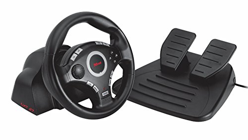 Trust GXT 27 - Volante Gaming con pedal de acelerador y freno (PS3 y PC), color negro