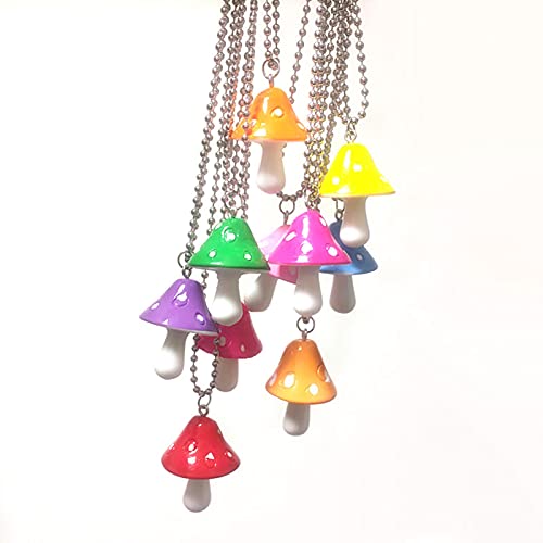 TTGE Resin Cartoon Imitation Mushroom Pendant Necklace For Women Men Colorful Simple Cute Charm Necklaces Jewelry Gift