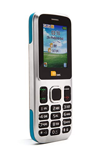 TTsims Dual Sim TT130 teléfono móvil más Barato Twin 2 Sim teléfono con cámara y Bluetooth Pay As You Go (GIFF Gaff, Azul)
