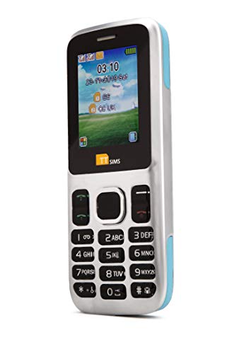 TTsims Dual Sim TT130 teléfono móvil más Barato Twin 2 Sim teléfono con cámara y Bluetooth Pay As You Go (GIFF Gaff, Azul)