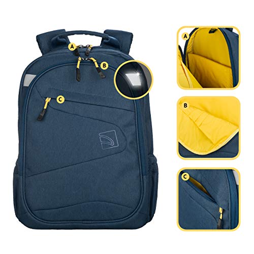 Tucano-Mochila Deportiva para PC de 13 y 14 Pulgadas y MacBook de 13".Bolsillos Acolchados para portatil,Tablet y iPad.Mochila, también Negra, para Mujer y Hombre, Ideal para Oficina y Universidad
