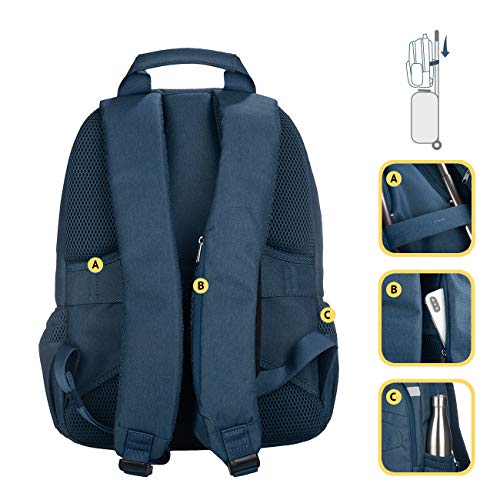Tucano-Mochila Deportiva para PC de 13 y 14 Pulgadas y MacBook de 13".Bolsillos Acolchados para portatil,Tablet y iPad.Mochila, también Negra, para Mujer y Hombre, Ideal para Oficina y Universidad