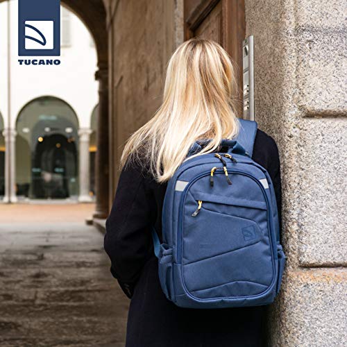 Tucano-Mochila Deportiva para PC de 13 y 14 Pulgadas y MacBook de 13".Bolsillos Acolchados para portatil,Tablet y iPad.Mochila, también Negra, para Mujer y Hombre, Ideal para Oficina y Universidad