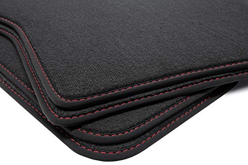 tuning-art 5J-114 Alfombrillas de Lujo para Audi A3 8L 1996-2003 5 años de garantía, Costura:Rojo