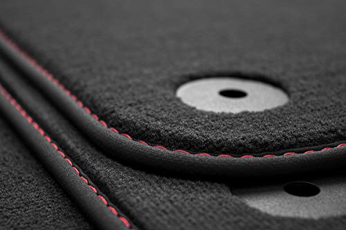 tuning-art 5J-114 Alfombrillas de Lujo para Audi A3 8L 1996-2003 5 años de garantía, Costura:Rojo