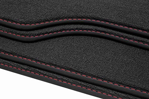 tuning-art 5J-114 Alfombrillas de Lujo para Audi A3 8L 1996-2003 5 años de garantía, Costura:Rojo