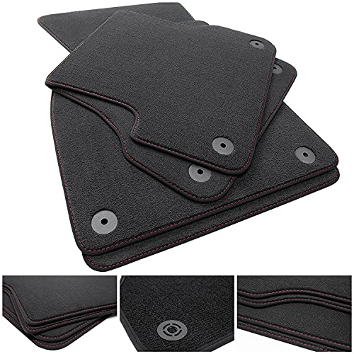 tuning-art 5J-114 Alfombrillas de Lujo para Audi A3 8L 1996-2003 5 años de garantía, Costura:Rojo