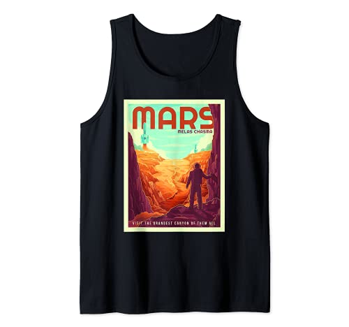 Turismo Espacial Retro Marte Melas Chasma Camiseta sin Mangas