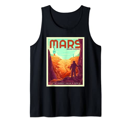 Turismo Espacial Retro Marte Melas Chasma Camiseta sin Mangas