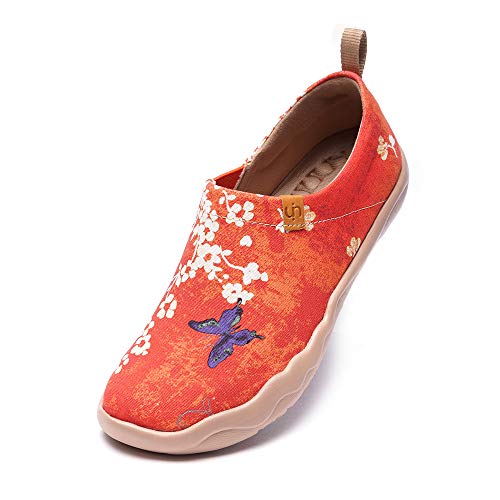 UIN Zapatos Casuales Japoneses para Mujer, Goldfish Gifts Art Travel Slip Ligero Pintado en mocasín Plano 41