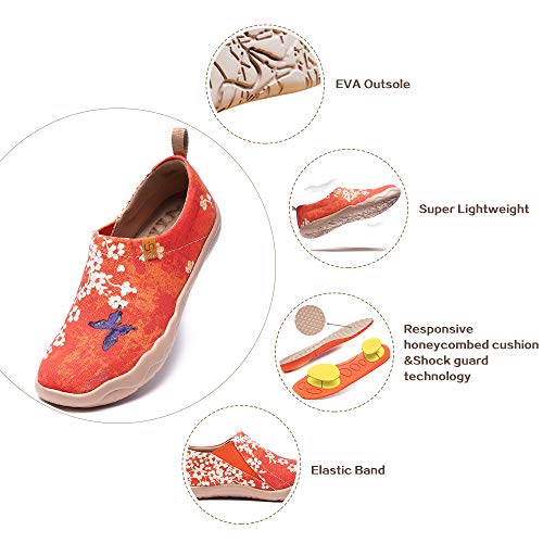 UIN Zapatos Casuales Japoneses para Mujer, Goldfish Gifts Art Travel Slip Ligero Pintado en mocasín Plano 41